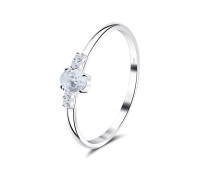 Beautifully of CZ Crystal Silver Ring NSR-4076